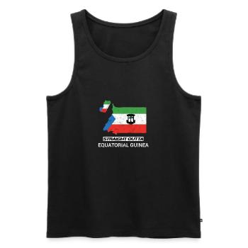Carte du pays Straight Outta Guinée équatoriale - Débardeur bio Premium Homme - noir - Devant - Michal (187cm)