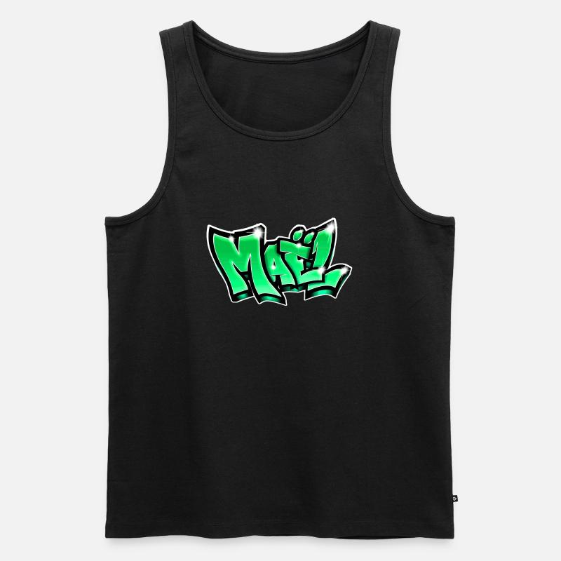 Graffiti Name Maël - Männer Premium Bio Tank Top - Schwarz