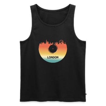 London Skyline Vinyl Record London Souvenir - Men's Premium Organic Tank Top - black - Front - Michal (187cm)