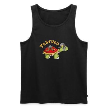 Testudo - The Roman Turtle - Men's Premium Organic Tank Top - black - Front - AI Model Male 178 light (178cm)