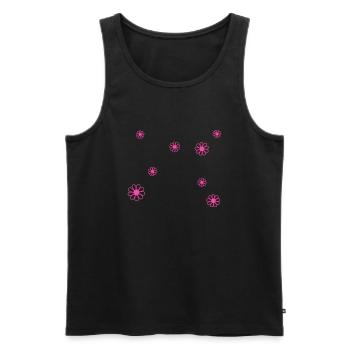 Knöpfe der Rosa Blüten minimalistisch - Männer Premium Bio Tank Top - Schwarz - Vorne - Michal (187cm)