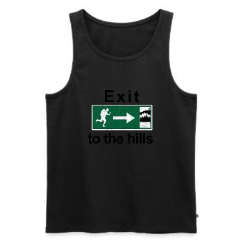 Exit to the hills Fichtelgebirge - Débardeur bio Premium Homme - noir - Devant - AI Model Male 178 light (178cm)