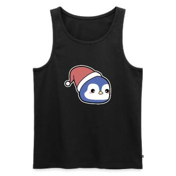 Pinguin Weihnachten - Männer Premium Bio Tank Top - Schwarz - Vorne - AI Model Male 178 light (178cm)