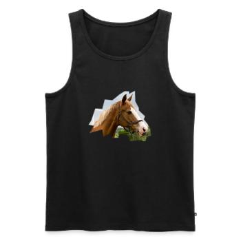 Horse. Horse. - Men's Premium Organic Tank Top - black - Front - Michal (187cm)