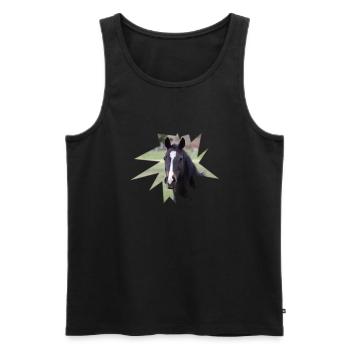 Horse. Horse. - Men's Premium Organic Tank Top - black - Front - Michal (187cm)