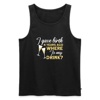 4. Geburtstag Bier Trinken Mutter Mama - Männer Premium Bio Tank Top - Schwarz - Vorne - Michal (187cm)