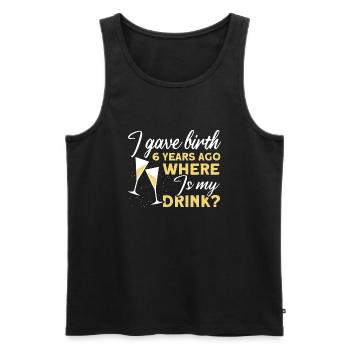 6. Geburtstag Bier Trinken Mutter Mama - Männer Premium Bio Tank Top - Schwarz - Vorne - Michal (187cm)
