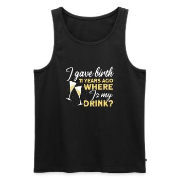 11. Geburtstag Bier Trinken Mutter Mama - Männer Premium Bio Tank Top - Schwarz - Vorne - Michal (187cm)