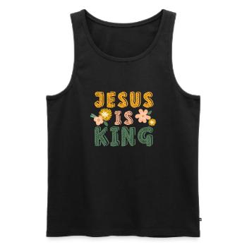 Jesus is King Jesus ist König - Men's Premium Organic Tank Top - black - Front - Michal (187cm)