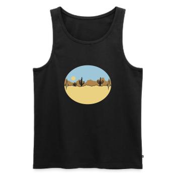 Frequency Desert Landscape Silhouette - Men's Premium Organic Tank Top - black - Front - Michal (187cm)