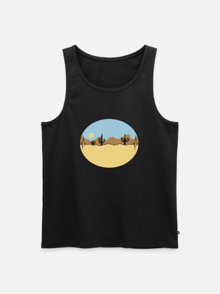 Frequency Desert Landscape Silhouette - Men's Premium Organic Tank Top - black