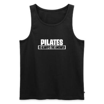 Pilates Is Always The Anwser - Débardeur bio Premium Homme - noir - Devant - AI Model Male 178 light (178cm)