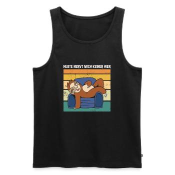 Heute Nervt Mich Keiner Hier Süßes Faultier - Männer Premium Bio Tank Top - Schwarz - Vorne - Michal (187cm)