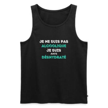 Alcoholic? No - Special Edition - Design modern - Men's Premium Organic Tank Top - black - Front - AI Model Male 178 light (178cm)