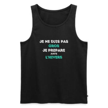 Groß? Nein! - Sonderedition - Modernes Design - Männer Premium Bio Tank Top - Schwarz - Vorne - AI Model Male 178 light (178cm)