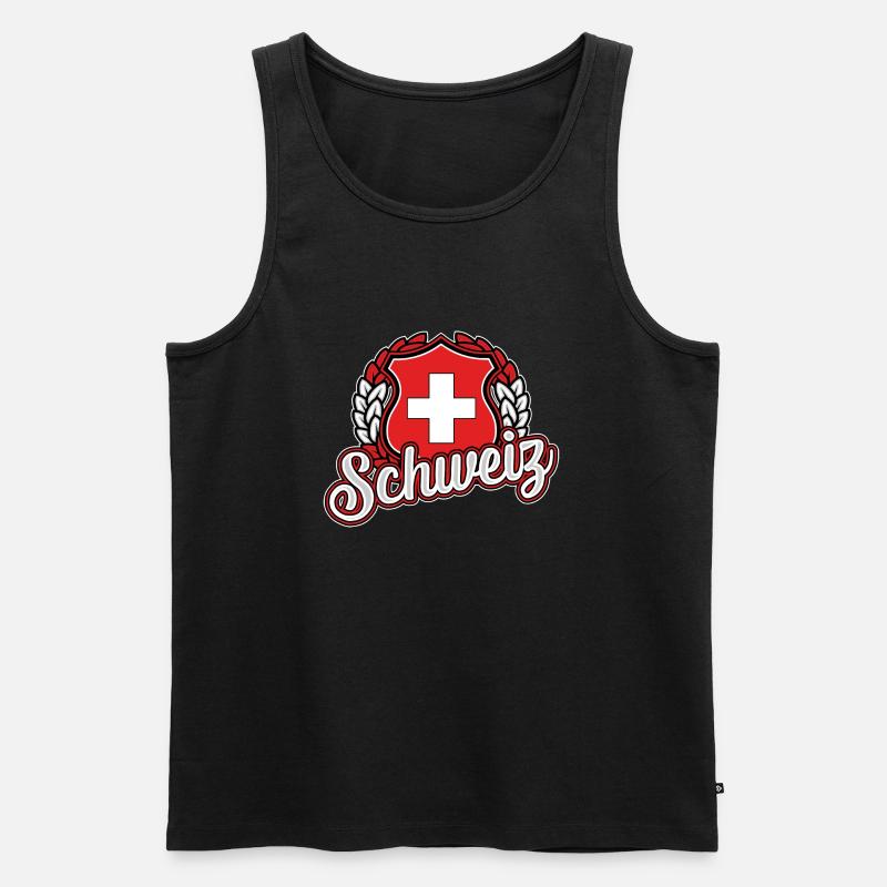 Schweiz - Männer Premium Bio Tank Top - Schwarz
