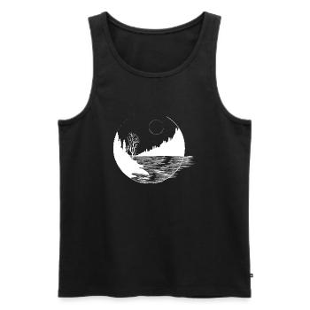 In die Berge - Männer Premium Bio Tank Top - Schwarz - Vorne - AI Model Male 178 light (178cm)