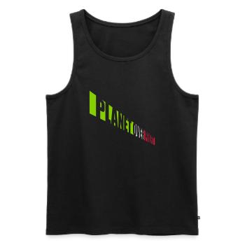 planet over profit quote - Men's Premium Organic Tank Top - black - Front - Michal (187cm)