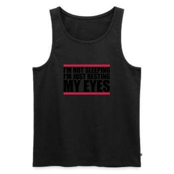 im not sleeping Zitat - Männer Premium Bio Tank Top - Schwarz - Vorne - Michal (187cm)
