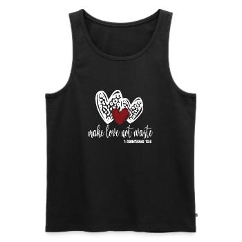Make Love Not Waste - Männer Premium Bio Tank Top - Schwarz - Vorne - AI Model Male 178 light (178cm)