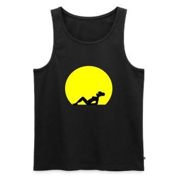 Vektor-Bräune - Männer Premium Bio Tank Top - Schwarz - Vorne - Michal (187cm)