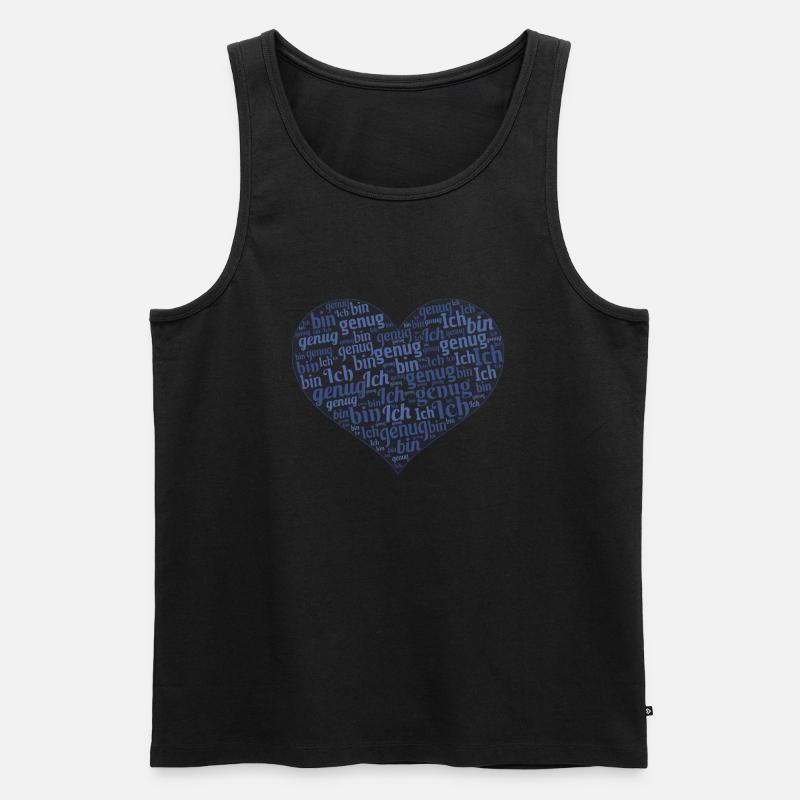 Ich bin genug - Männer Premium Bio Tank Top - Schwarz