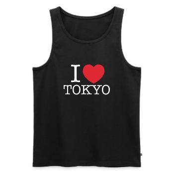 Ich liebe Tokio | Ich liebe Tōkyō | I Herz Tokio - Männer Premium Bio Tank Top - Schwarz - Vorne - Michal (187cm)