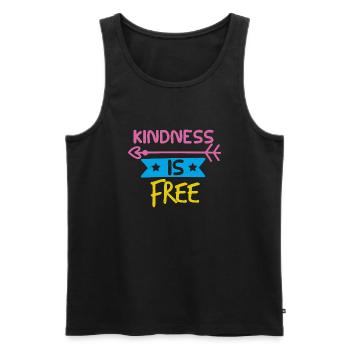KINDNESS IS FREE - Men's Premium Organic Tank Top - black - Front - AI Model Male 178 light (178cm)