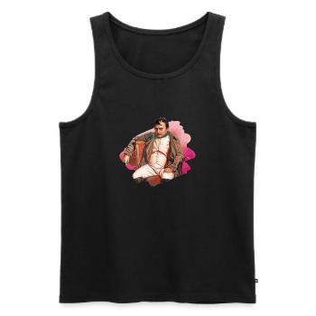 Napoleon Bonaparte sat down - Men's Premium Organic Tank Top - black - Front - AI Model Male 178 light (178cm)