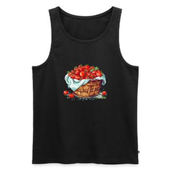 A basket filled with tomatoes, transparent - Men's Premium Organic Tank Top - black - Front - AI Model Male 178 light (178cm)