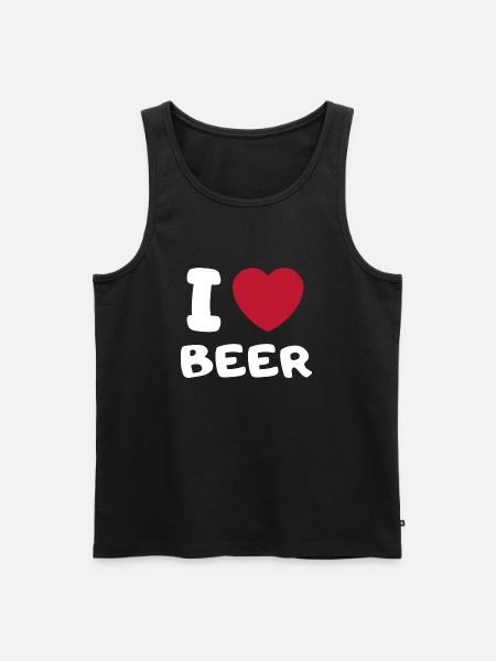 Ich liebe Bier - Männer Premium Bio Tank Top - Schwarz