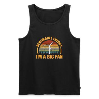 Retro Background Wind Power Lover Renewable Energy - Men's Premium Organic Tank Top - black - Front - AI Model Male 178 light (178cm)