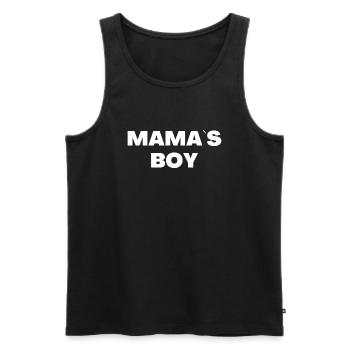 Mama's Boy - Men's Premium Organic Tank Top - black - Front - AI Model Male 178 light (178cm)