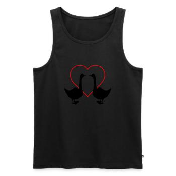 gans love 2 - Männer Premium Bio Tank Top - Schwarz - Vorne - Michal (187cm)