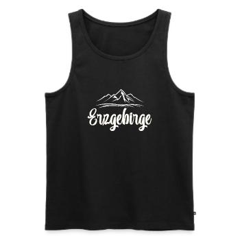 Erzgebirge Berge Heimat - Männer Premium Bio Tank Top - Schwarz - Vorne - Michal (187cm)