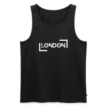London - Men's Premium Organic Tank Top - black - Front - Michal (187cm)