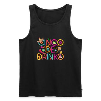 Cinco De Drinko - Männer Premium Bio Tank Top - Schwarz - Vorne - AI Model Male 178 light (178cm)