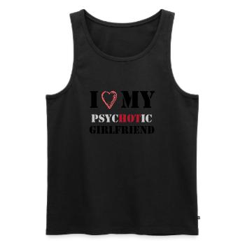 Ich liebe meine psychotische Freundin - Männer Premium Bio Tank Top - Schwarz - Vorne - Michal (187cm)