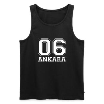 06 ANKARA LA BEBE BURASI ANGARA - Männer Premium Bio Tank Top - Schwarz - Vorne - AI Model Male 178 light (178cm)