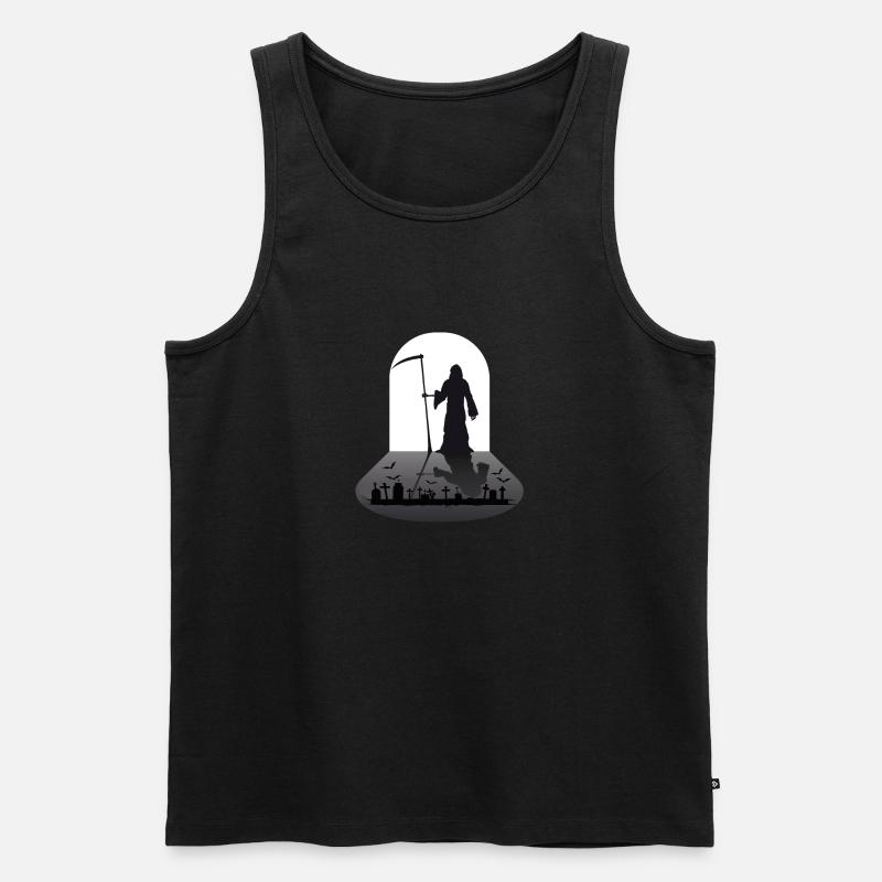 Sensenmann Grim Reaper - Männer Premium Bio Tank Top - Schwarz