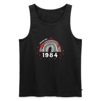 Awesome 1984 - 39th Birthday w/ Cute Vintage - Men's Premium Organic Tank Top - black - Front - AI Model Male 178 light (178cm)
