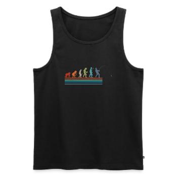 Vintage Fisherman Retro Evolution - Männer Premium Bio Tank Top - Schwarz - Vorne - AI Model Male 178 light (178cm)