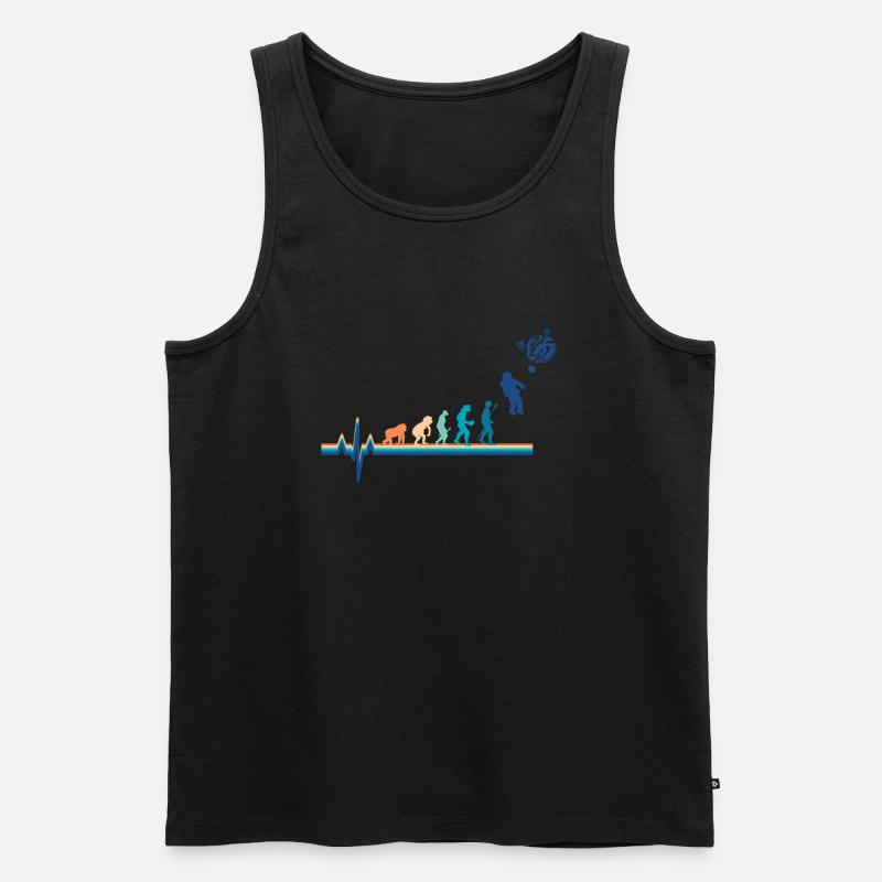 Evolution Astronaut Heartbeat - Men's Premium Organic Tank Top - black