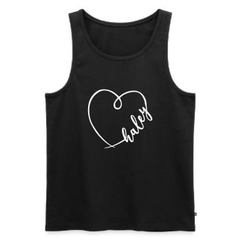 Haley Name Kalligrafie Herz - Männer Premium Bio Tank Top - Schwarz - Vorne - AI Model Male 178 light (178cm)