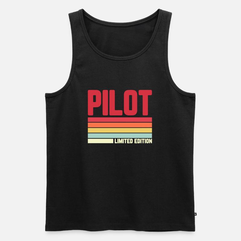 Pilot Limited Edition - Männer Premium Bio Tank Top - Schwarz