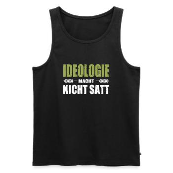 Bauernprotest Landwirt Ideologie Macht Nicht Satt - Männer Premium Bio Tank Top - Schwarz - Vorne - Michal (187cm)