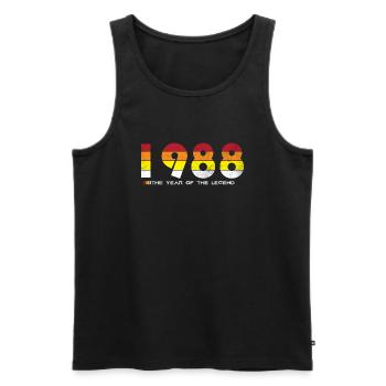 Millésime 1988 - L’année de la légende - Rétro 36 - Débardeur bio Premium Homme - noir - Devant - Michal (187cm)