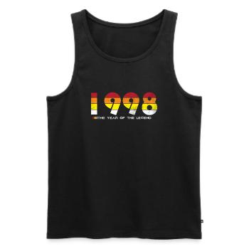 Millésime 1998 - L’Année de la Légende - Rétro 26 - Débardeur bio Premium Homme - noir - Devant - Michal (187cm)