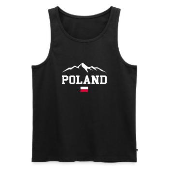 Poland Poland Mountains Hiking - Men's Premium Organic Tank Top - black - Front - AI Model Male 178 light (178cm)