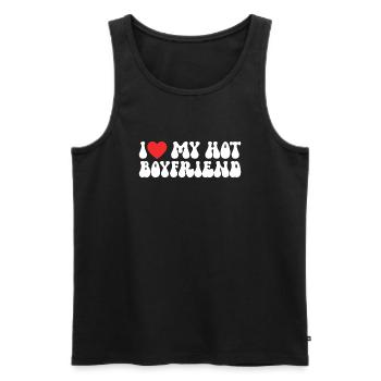 Liebe meinen heißen Freund - Männer Premium Bio Tank Top - Schwarz - Vorne - AI Model Male 178 light (178cm)
